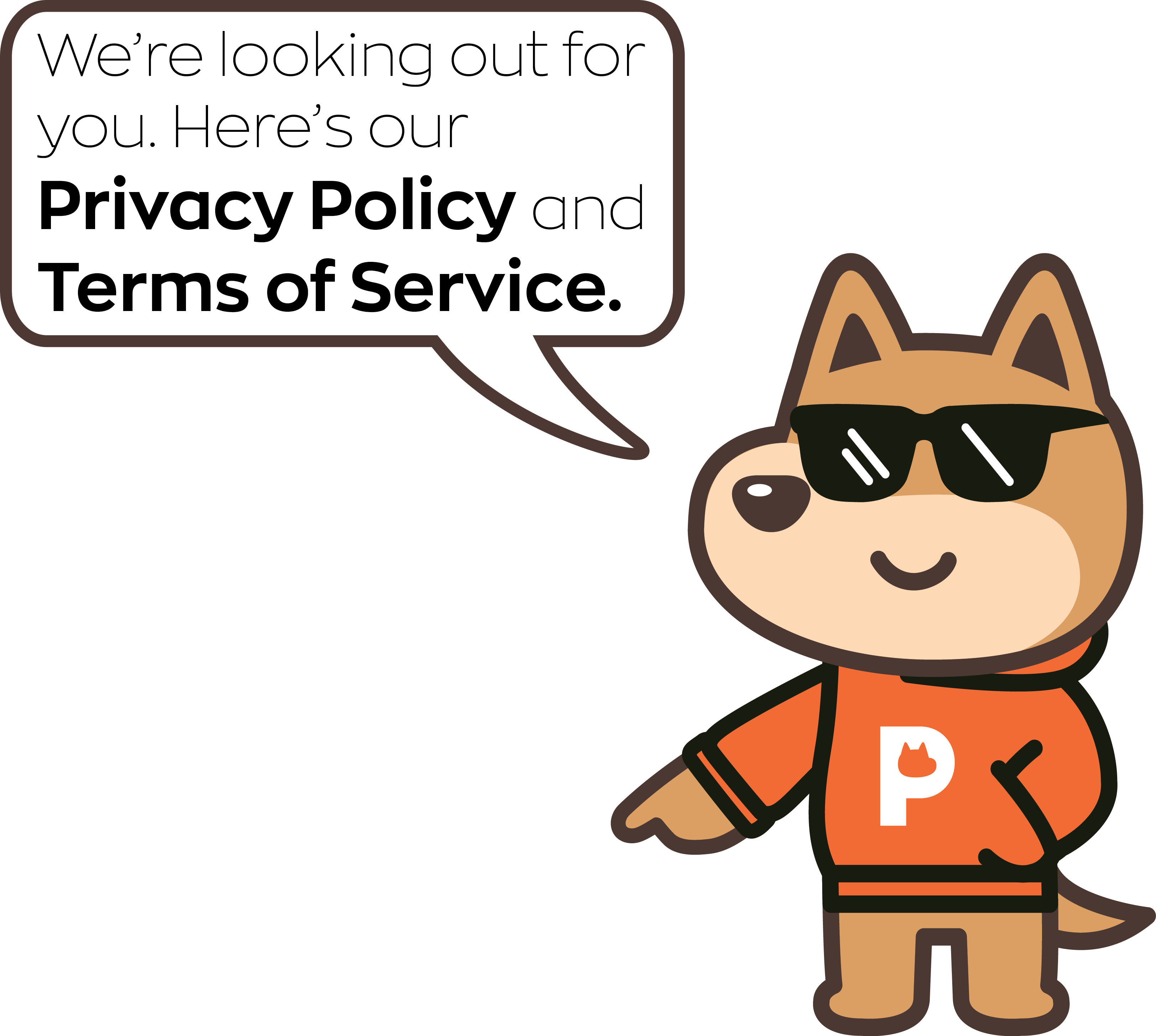Hoodie Parky, ParkYou's mascot spokesdog in his custom orange hoodie